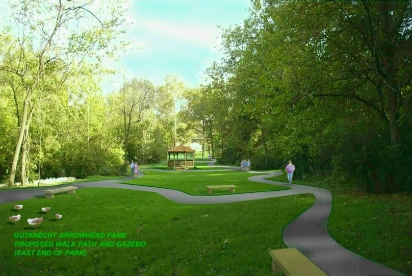 Bel-Ridge, MO: This photo retouch depicts proposed improvements to Gutknecht Arrowhead Park
