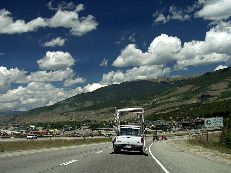 Dillon, CO: Dillion from east bound I-70.