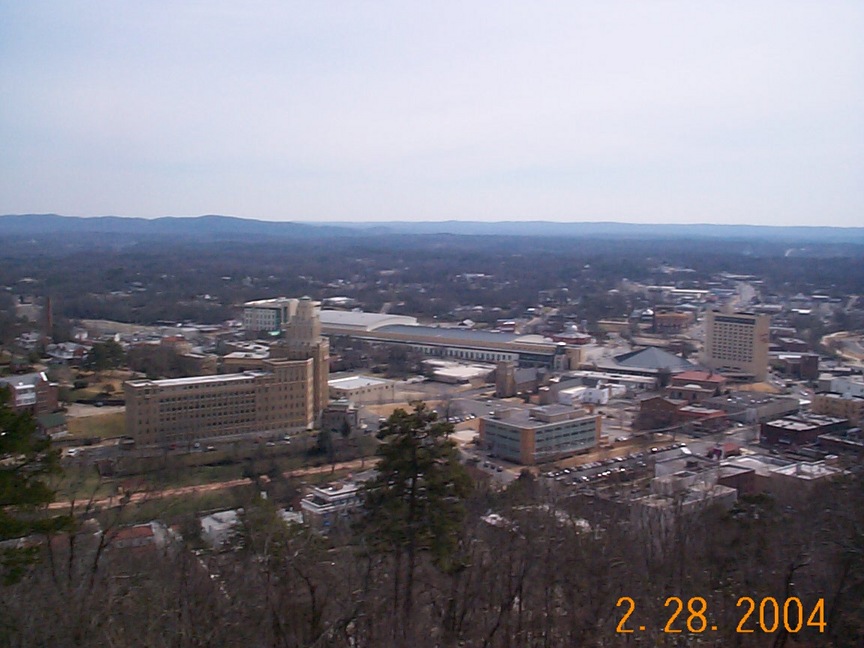 Hot Springs, AR: Downtown Hot Springs from West Mountain Drive Overlook