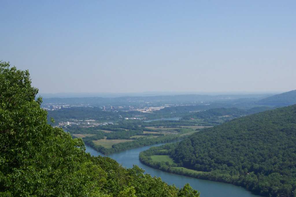 Chattanooga, TN: Downtown Chattanooga from the Cumberland Trail