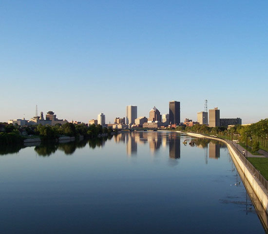 Rochester, NY: Rochester Skyline on the Genessee River