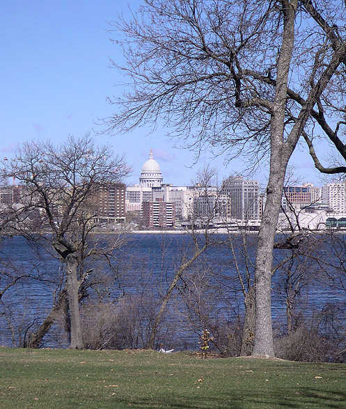 Madison, WI: View of the Capitol from across Lake Monona
