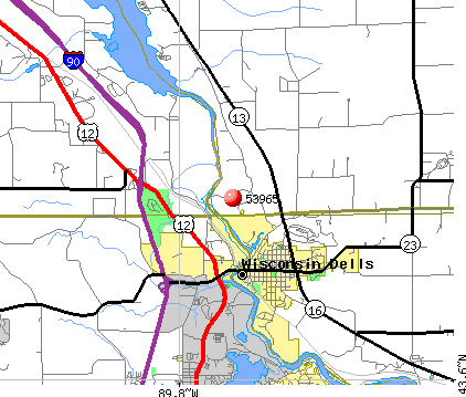 Wisconsin Dells Zip Code Map