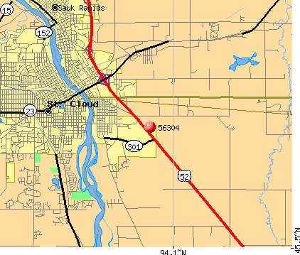 St Cloud Mn Zip Code Map - Map