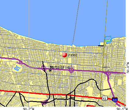 Metairie Zip Code Map