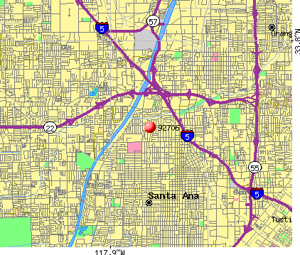 Zip Code Map Santa Ana Ca - United States Map