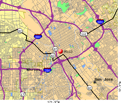San Jose Map Map Of San Jose City California