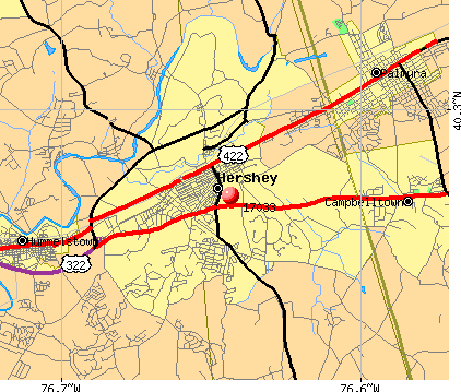 Pennsylvania Map Hershey