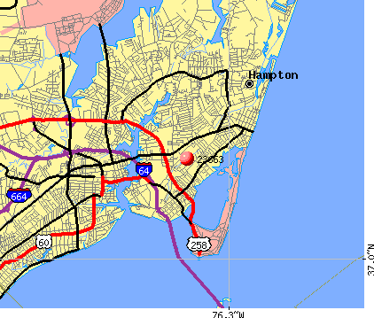 Hampton Virginia Zip Code Map