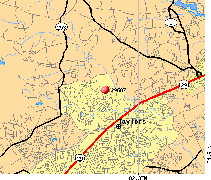 Taylors South Carolina Map 29687 Zip Code (Taylors, South Carolina) Profile - Homes, Apartments,  Schools, Population, Income, Averages, Housing, Demographics, Location,  Statistics, Sex Offenders, Residents And Real Estate Info