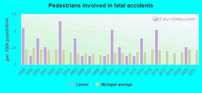 Pedestrians involved in fatal accidents