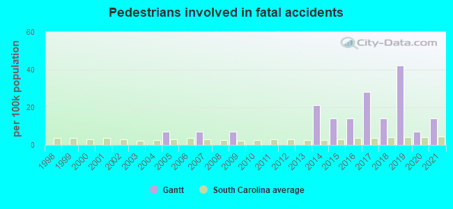 Pedestrians involved in fatal accidents