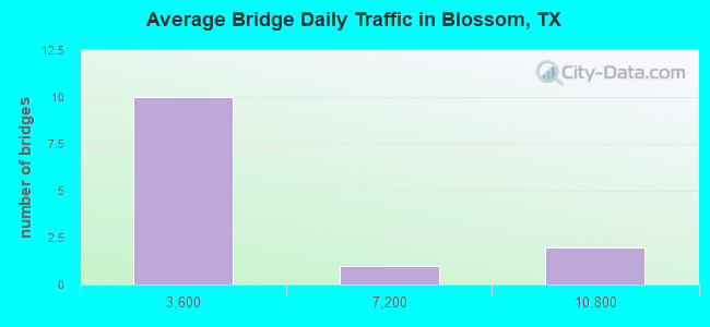Average Bridge Daily Traffic in Blossom, TX