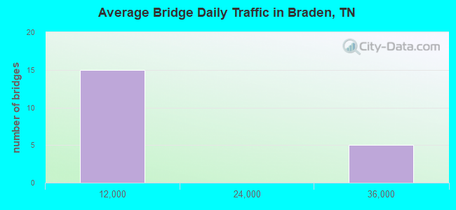 Average Bridge Daily Traffic in Braden, TN