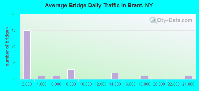 Average Bridge Daily Traffic in Brant, NY