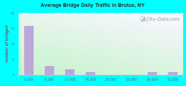 Average Bridge Daily Traffic in Brutus, NY