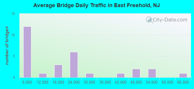 Average Bridge Daily Traffic in East Freehold, NJ