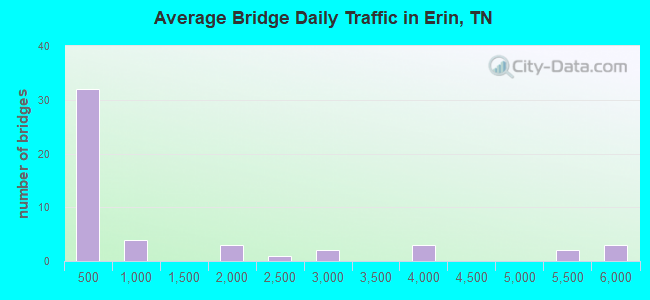 Average Bridge Daily Traffic in Erin, TN