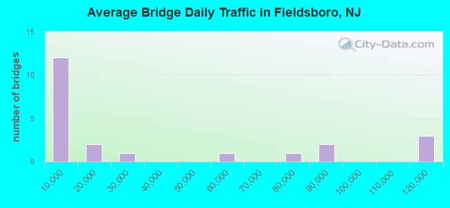 Average Bridge Daily Traffic in Fieldsboro, NJ
