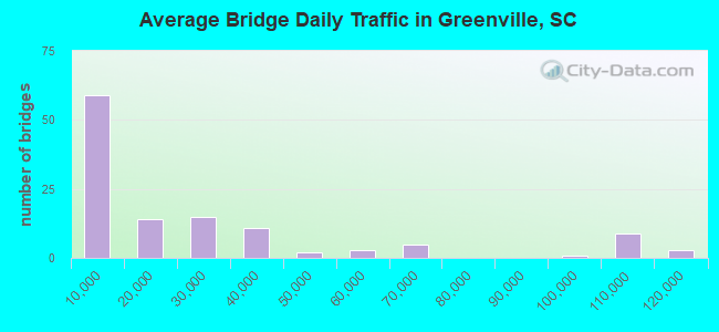 Average Bridge Daily Traffic in Greenville, SC