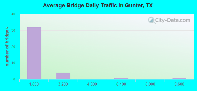 Average Bridge Daily Traffic in Gunter, TX