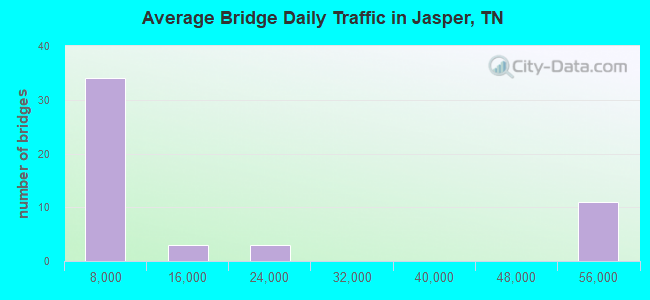 Average Bridge Daily Traffic in Jasper, TN