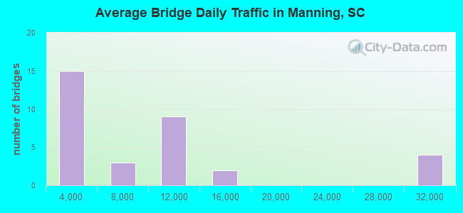Average Bridge Daily Traffic in Manning, SC