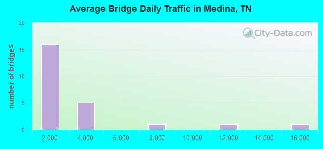 Average Bridge Daily Traffic in Medina, TN