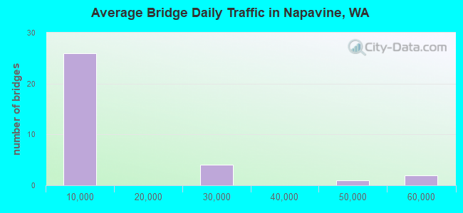 Average Bridge Daily Traffic in Napavine, WA