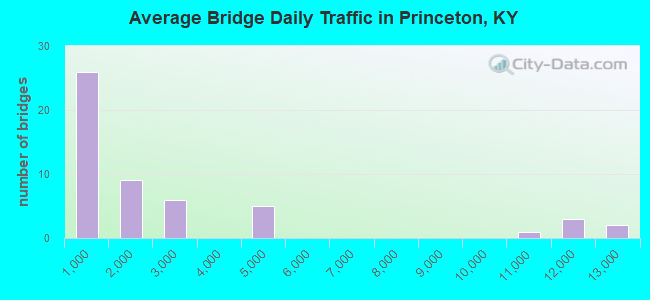 Average Bridge Daily Traffic in Princeton, KY