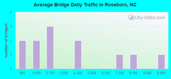 Average Bridge Daily Traffic in Roseboro, NC