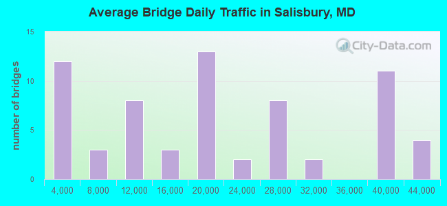Average Bridge Daily Traffic in Salisbury, MD
