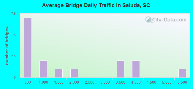 Average Bridge Daily Traffic in Saluda, SC