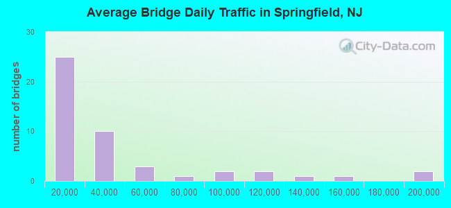 Average Bridge Daily Traffic in Springfield, NJ