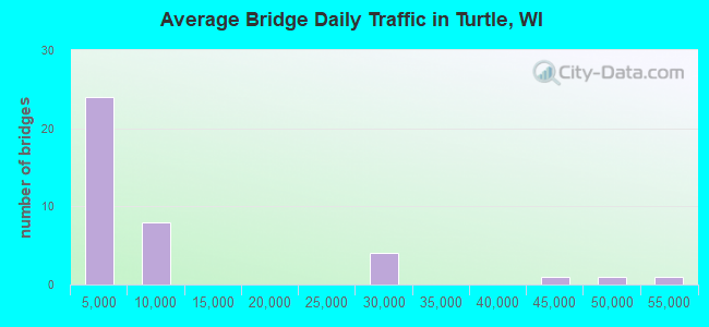 Average Bridge Daily Traffic in Turtle, WI