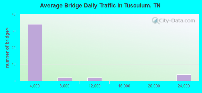 Average Bridge Daily Traffic in Tusculum, TN