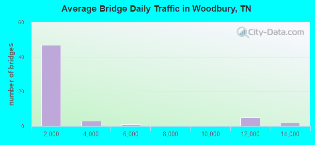 Average Bridge Daily Traffic in Woodbury, TN
