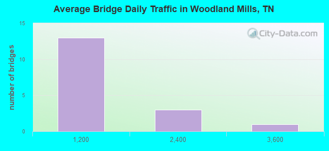 Average Bridge Daily Traffic in Woodland Mills, TN