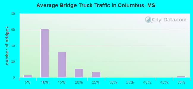 Average Bridge Truck Traffic in Columbus, MS