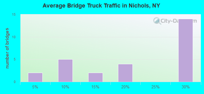 Average Bridge Truck Traffic in Nichols, NY