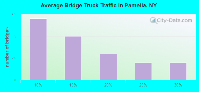 Average Bridge Truck Traffic in Pamelia, NY