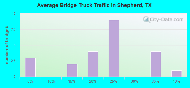 Average Bridge Truck Traffic in Shepherd, TX