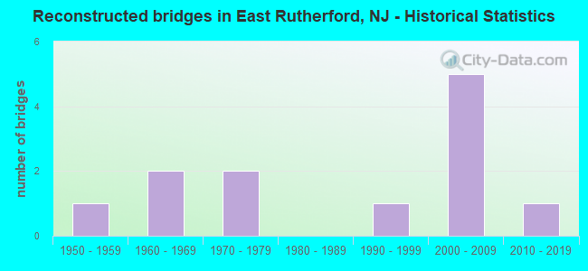 Reconstructed bridges in East Rutherford, NJ - Historical Statistics