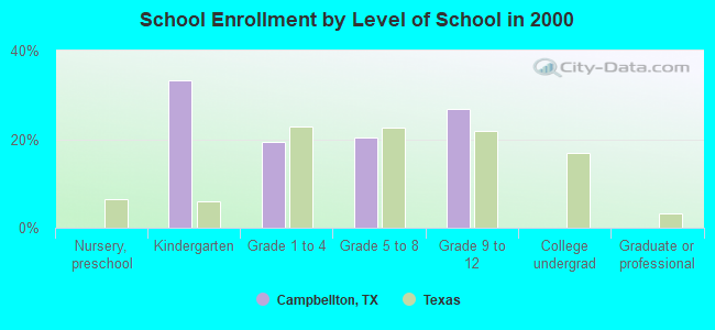 School Enrollment by Level of School in 2000