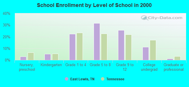 School Enrollment by Level of School in 2000