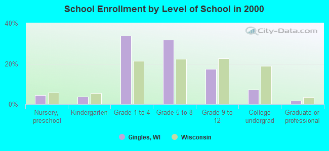 School Enrollment by Level of School in 2000