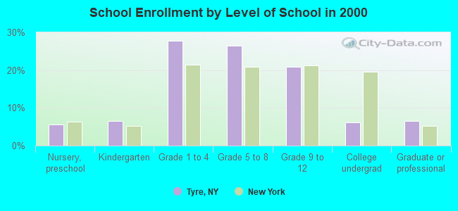 School Enrollment by Level of School in 2000