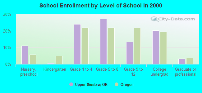 School Enrollment by Level of School in 2000