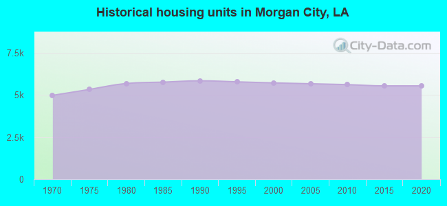 Historical housing units in Morgan City, LA