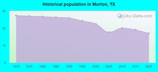 Historical population in Morton, TX